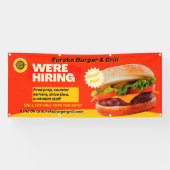 Aanpassen Burger Restaurant We huren nu Spandoek (Horizontaal)