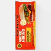 Aanpassen Burger Restaurant We huren nu Spandoek (Verticaal)