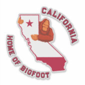 Aanpassen California State Home of Bigfoot Funny Sticker (Voorkant)