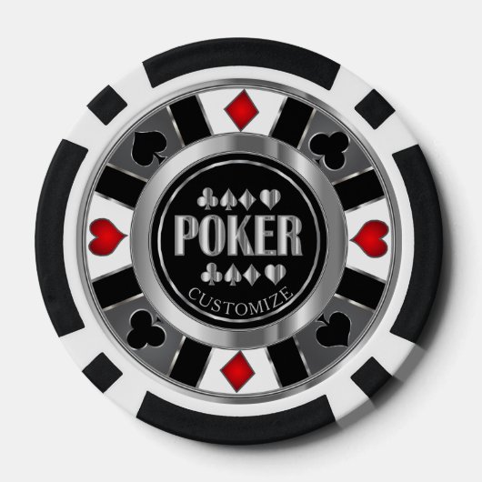Aanpassen Casino Poker Chip - Las Vegas - Rood (Achterkant)