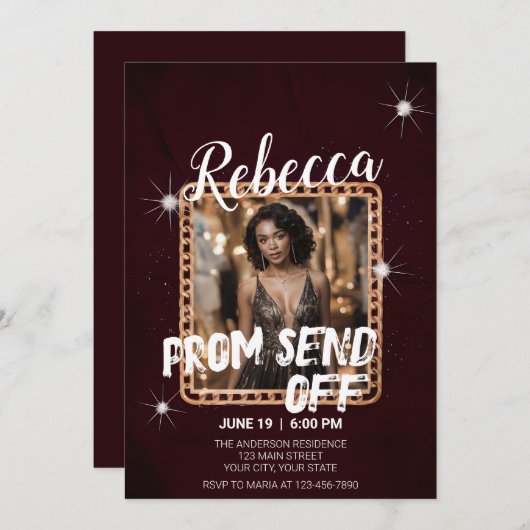 Aanpassen Charmante Prom Verstuur Sparkling Chain Kaart (Voorkant / Achterkant)