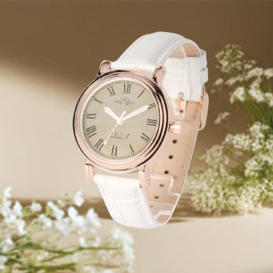 Aanpassen Chic Monogram Girly Gold Horloge