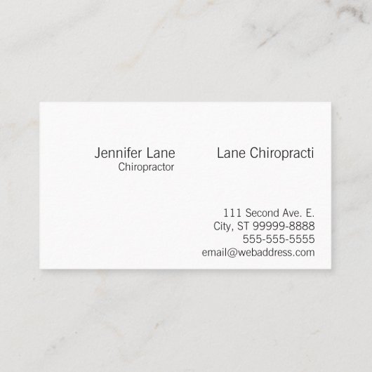 Aanpassen: Chiropractisch Visitekaartje (Achterkant)