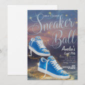 Aanpassen Cinematic Sneaker Ball Verjaardag Sterre Kaart (Voorkant / Achterkant)