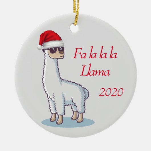 Aanpassen citaat van Dated Fun Llama Fa la la la L Keramisch Ornament (Voorkant)