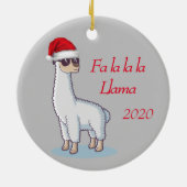 Aanpassen citaat van Dated Fun Llama Fa la la la L Keramisch Ornament (Achterkant)