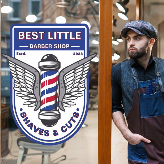 Aanpassen Classic Barber Shop Traditionele Pool Raamsticker
