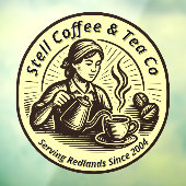 Aanpassen Coffee Shop Woman Barista Generic Raamsticker (Vel 3)