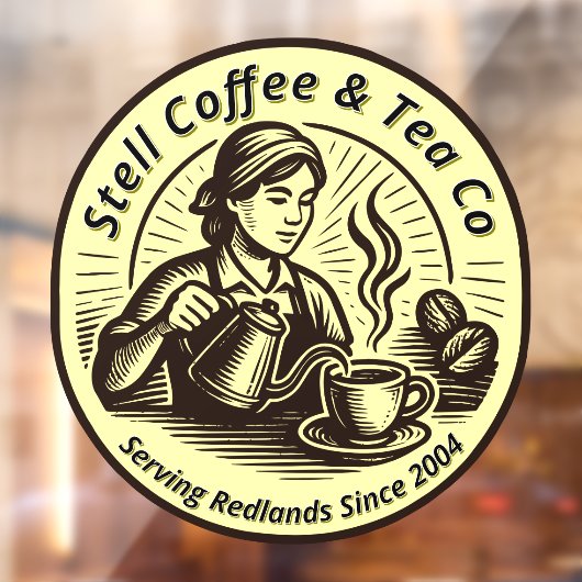 Aanpassen Coffee Shop Woman Barista Generic Raamsticker (Vel 2)