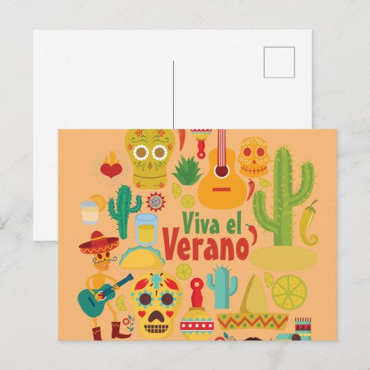 Aanpassen Cool Mexico Monuments Design Briefkaart (Voorkant / Achterkant)