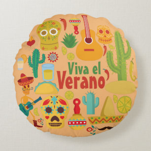 Aanpassen Cool Mexico Monuments Design Rond Kussen