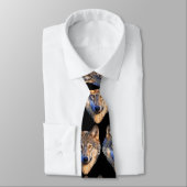 Aanpassen Cool Rood-Zwart Stropdas met Wolf Head (Gebonden)