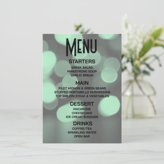 Aanpassen - Creëer je eigen Big Green Bokeh Menu (Staand voorkant)