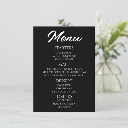 Aanpassen - Creëer Je Eigen Zwarte Menu (Staand voorkant)