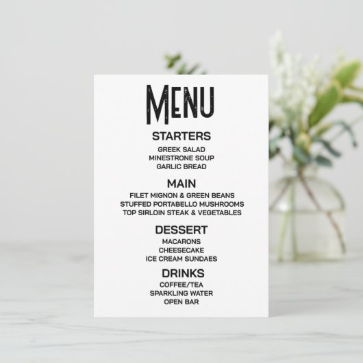 Aanpassen - Creëer Uw eigen aangepaste menu (Staand voorkant)