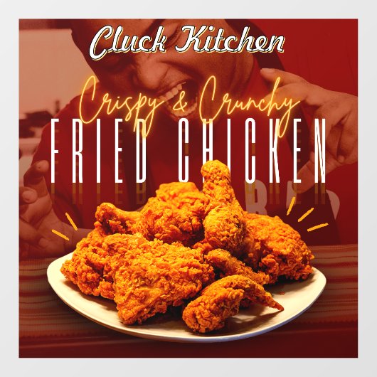 Aanpassen Crispy Crunchy Fried Chicken Promo Raamsticker (Vel)