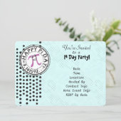 Aanpassen - Cute Polka Dot Happy Pi Day Feestje Kaart (Staand voorkant)