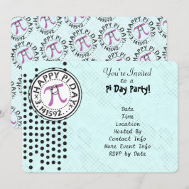 Aanpassen - Cute Polka Dot Happy Pi Day Feestje Kaart