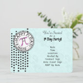 Aanpassen - Cute Polka Dot Happy Pi Day Feestje Kaart (Staand voorkant)