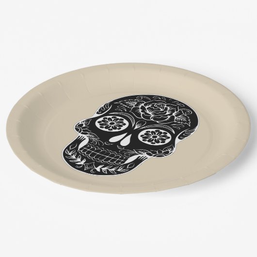 Aanpassen Dag van de dode schedel Party Bord (Gekanteld)