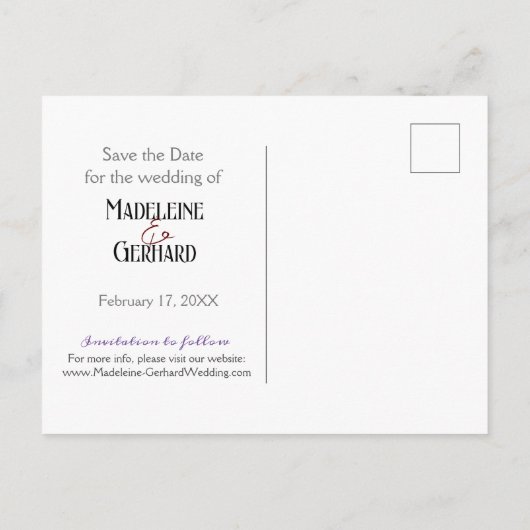 Aanpassen De datum opslaan Briefkaart (Achterkant)