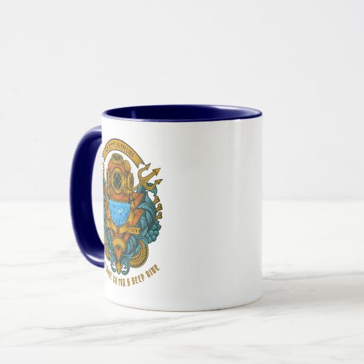 Aanpassen  Deep Zee Scuba Diver Poseidon Mok (Voorkant links)