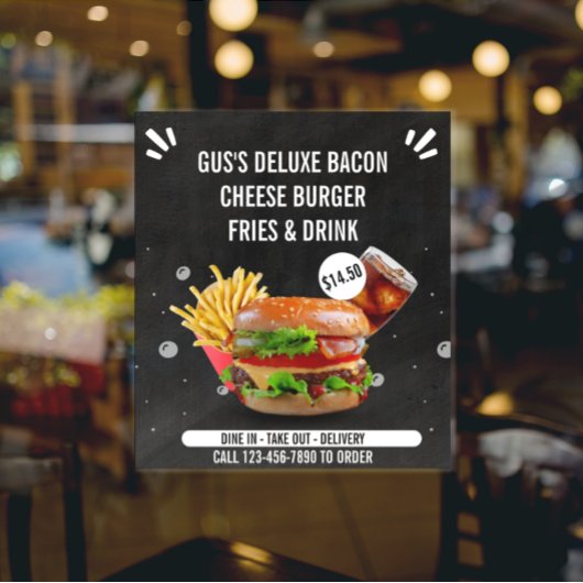 Aanpassen Deluxe Burger Friet Drank Restaurant Med Poster
