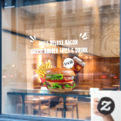 Aanpassen Deluxe Burger Friet Drank Restaurant Raamsticker (Cafe Raam)