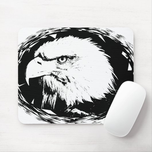 Aanpassen Eagle Head Moderne Pop Art Sjabloon Muismat (Met muis)