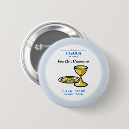 Aanpassen, Eerste Communie Lichaam en Bloed Ronde Button 5,7 Cm