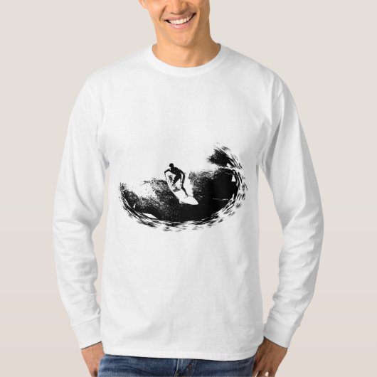 Aanpassen Elegant Modern Surfer Trendy Sjabloon T-shirt (Voorkant)