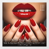 Aanpassen Elegant Nails Day Spa Make-up Salon Raamsticker (Vel)