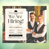 Aanpassen Elegant Restaurant Wij zijn het inhuren  Raamsticker (Vel 3)