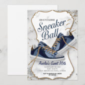 Aanpassen Elegant Verjaardag Sneaker Ball Party Kaart (Voorkant / Achterkant)