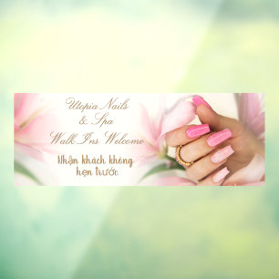 Aanpassen Engels Vietnamese Nagelsalon Loop erin  Raamsticker