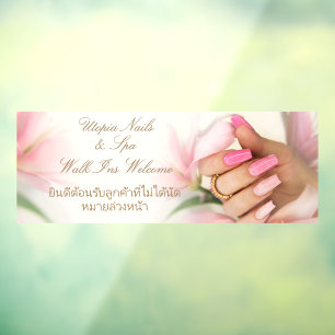 Aanpassen Engelse Thaise Nagelsalon Welkom Raamsticker