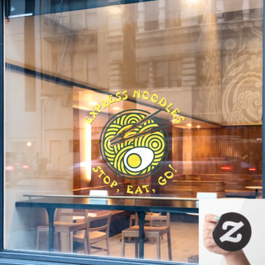 Aanpassen Express Ramen Noedels Restaurant Medium Raamsticker (Cafe Raam)