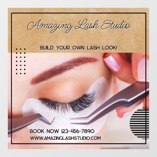 Aanpassen Eyelash Studio Zakelijk Groot  Raamsticker (Vel)