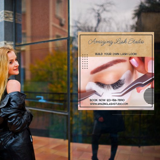 Aanpassen Eyelash Studio Zakelijk Groot  Raamsticker