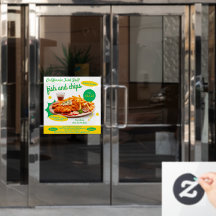 Aanpassen Fish and Chips Cafe Verkoop Promo Door