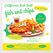 Aanpassen Fish and Chips Cafe Verkoop Promo Door Raamsticker (Vel)