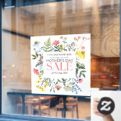 Aanpassen Floral White Moederdag Sale Shop Raamsticker (Cafe Raam)