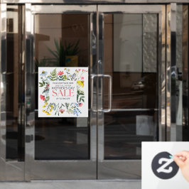 Aanpassen Floral White Moederdag Sale Shop Raamsticker