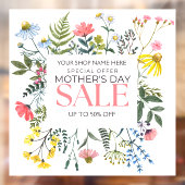 Aanpassen Floral White Moederdag Sale Shop Raamsticker (Vel 2)