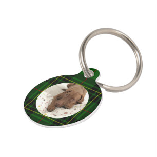 Aanpassen Forbes Tartan Groene Hond Huisdierpenning
