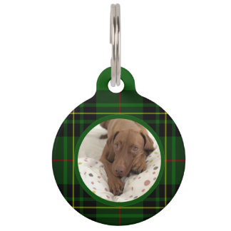 Aanpassen Forbes Tartan Groene Hond Huisdierpenning