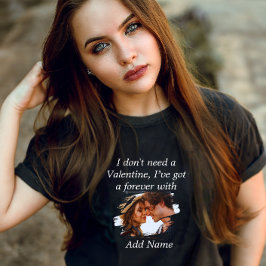 Aanpassen Foto & Tekst Valentijn Modern Black Lady Tri-Blend Shirt