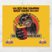 Aanpassen Funny Beer Pong Champs Chimpansee Bier Etiket (Enkel label)