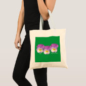 Aanpassen geboortemaand bloem februari paarse groe tote bag (Voorkant (product))