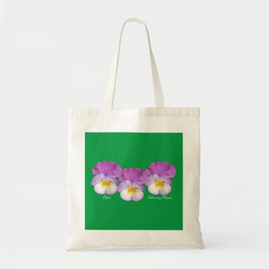 Aanpassen geboortemaand bloem februari paarse groe tote bag (Voorkant)